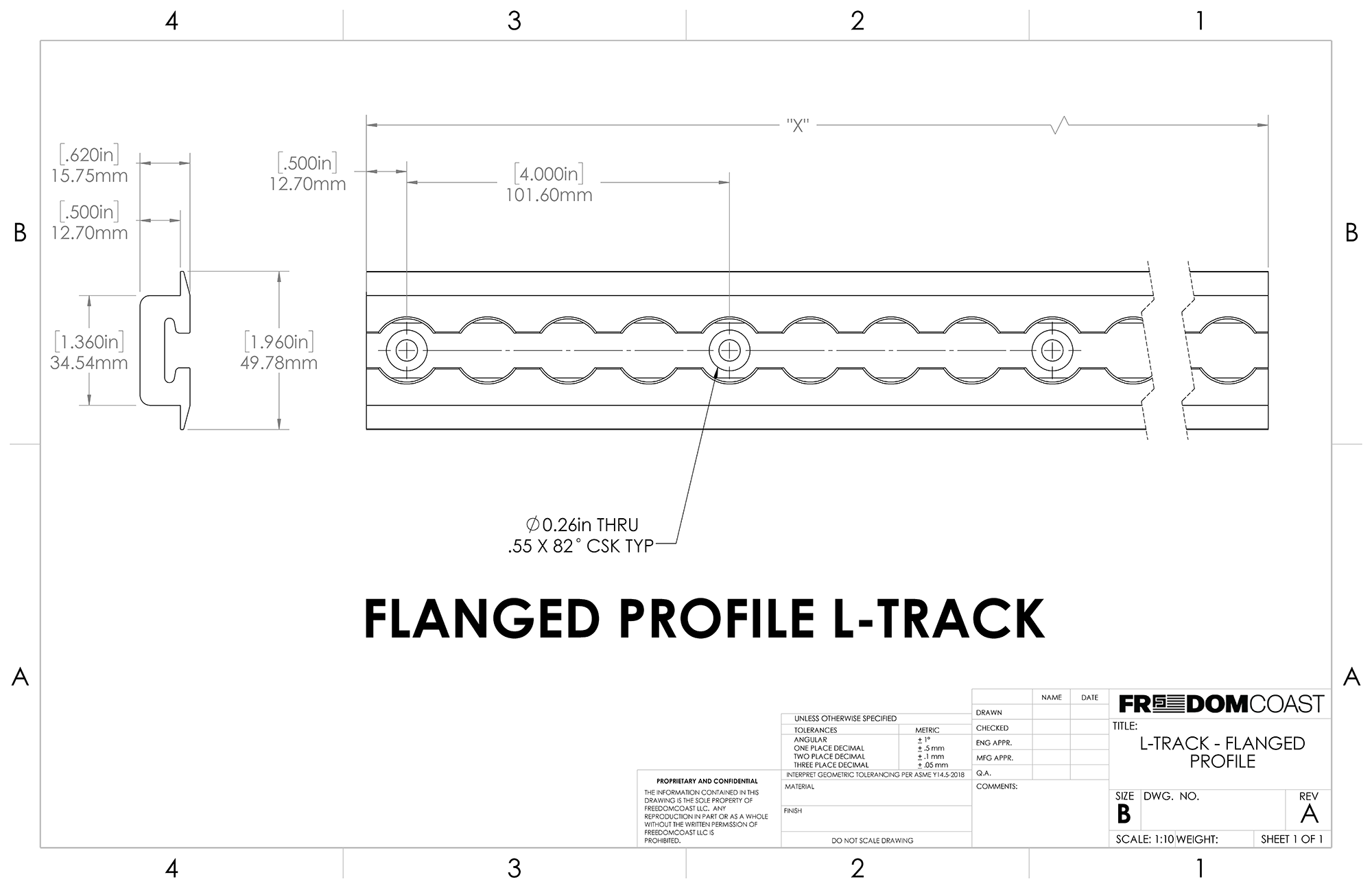 Logistics Track (L Track) - Flanged